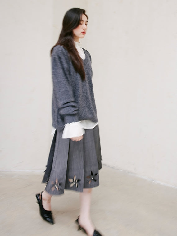 Ruffle High-Neck Sheer Blouse_BDHL6751