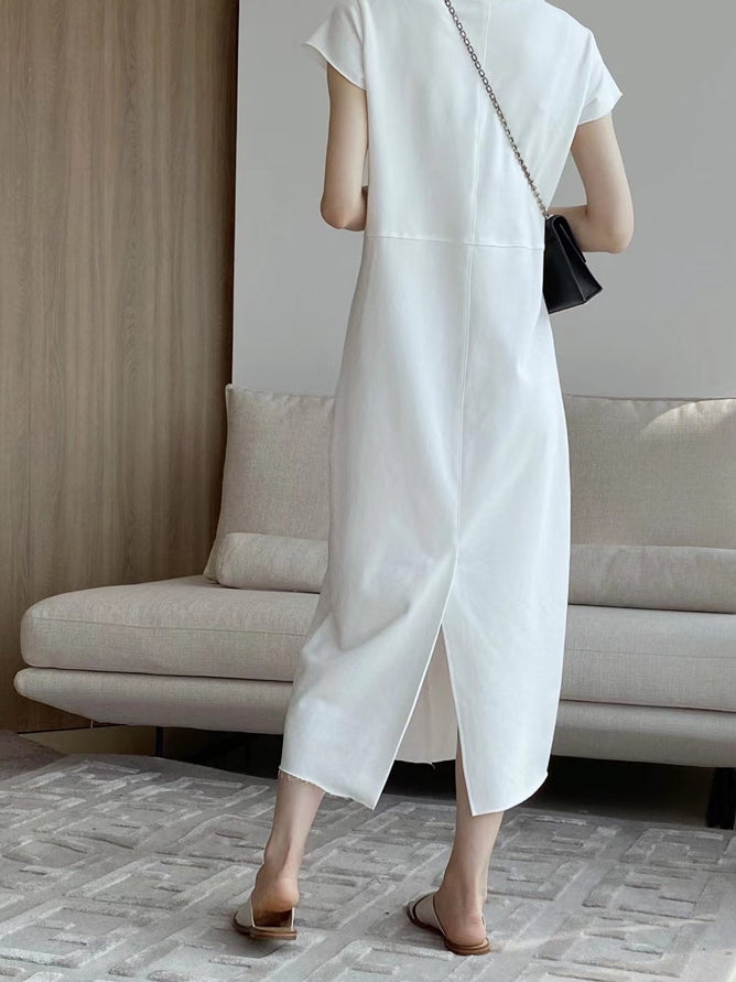 Cut-Off Back Slit Dress_BDHL7594