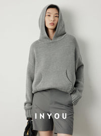 Double-strand yarn hooded sweater_BDHL5291