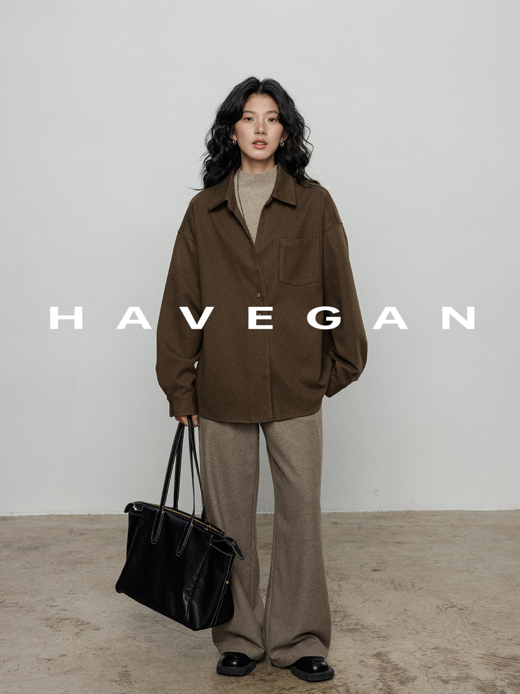 燈芯絨長袖襯衫_BDHL7970