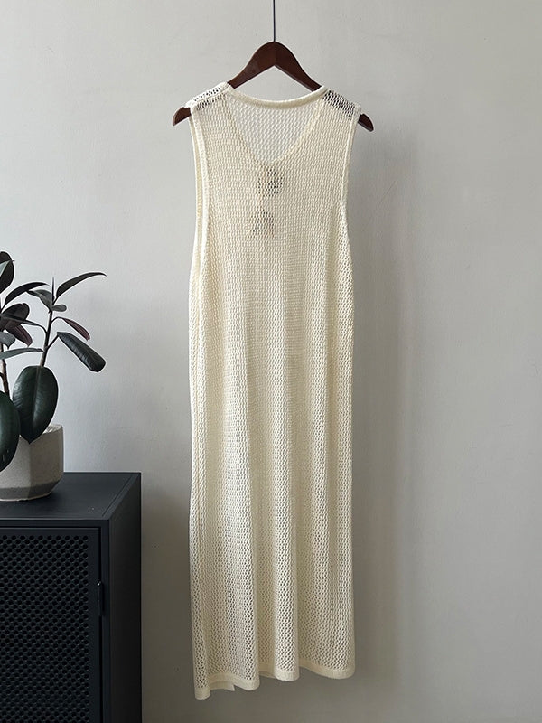 Hollow Long Sleeveless Tops_BDHL7561