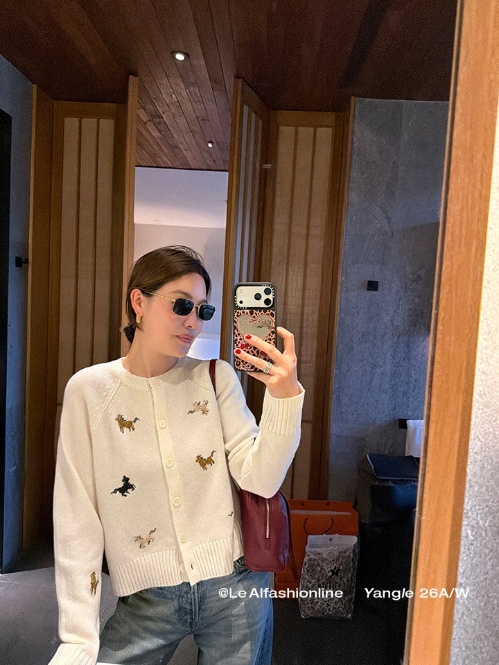 Beaded Embroidery Knit Top Or Cardigan_BDHL8121