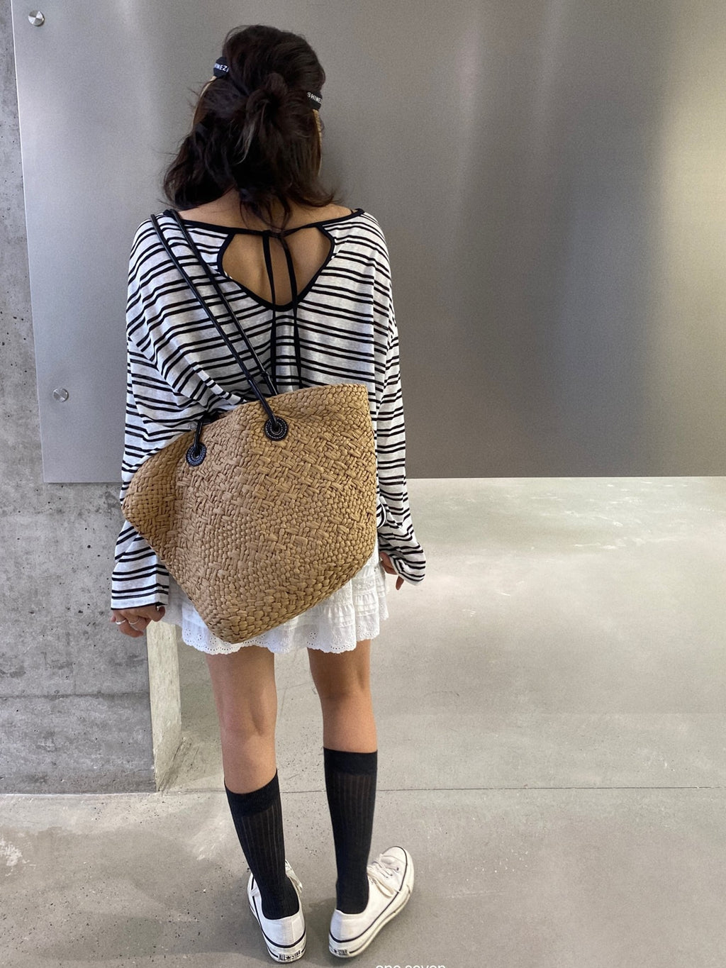 Back Tie Striped Tops_BDHL7613