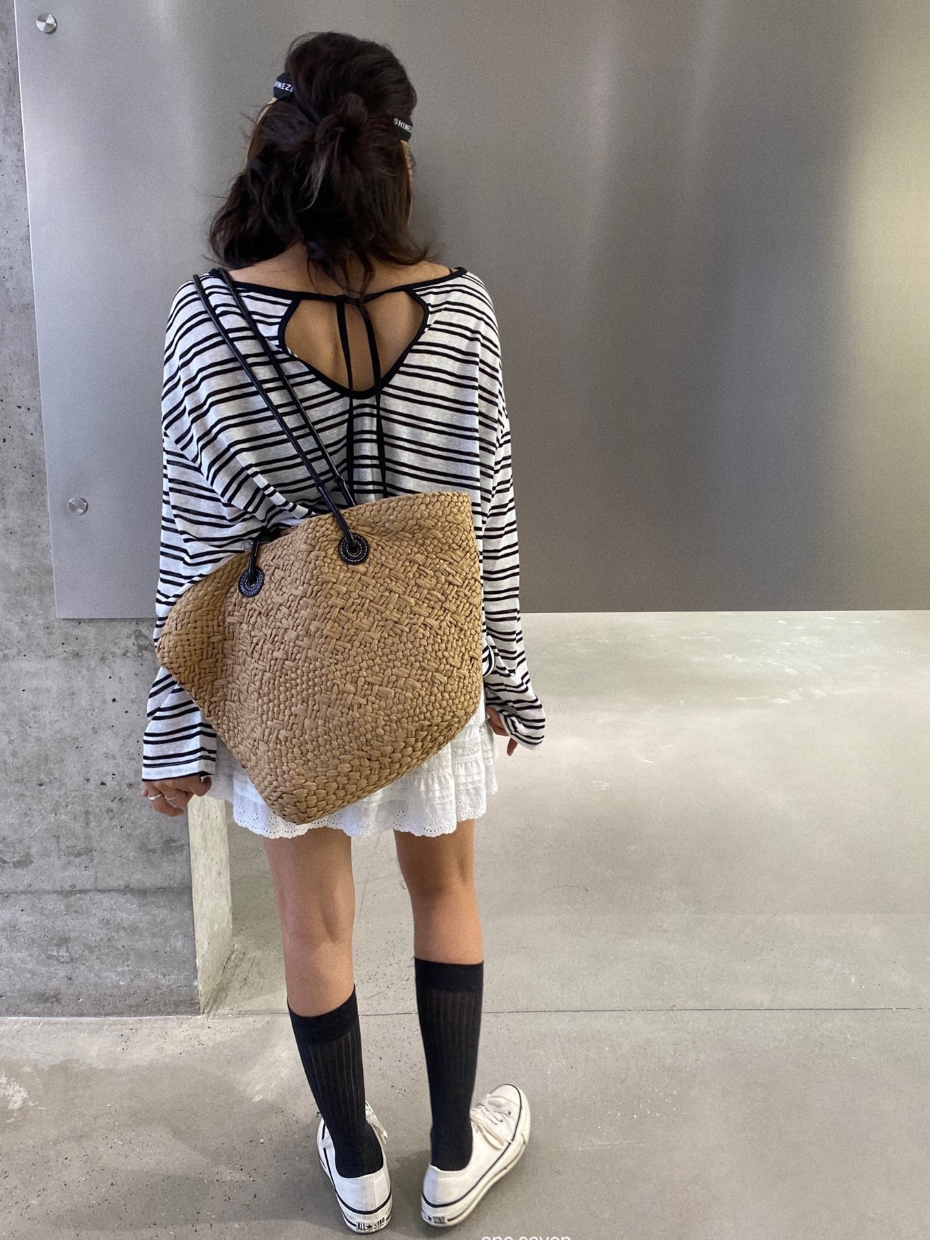 Back Tie Striped Tops_BDHL7613