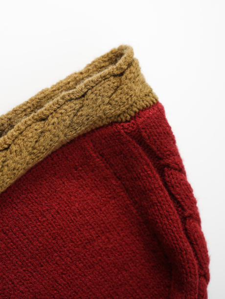 Contrast Color Hooded Scarf_BDHL6963