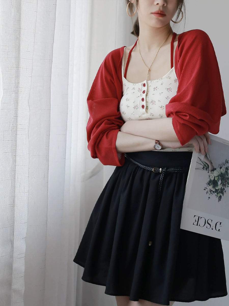 Camisole And Cropped Knit Cardigan Set_BDHL6050