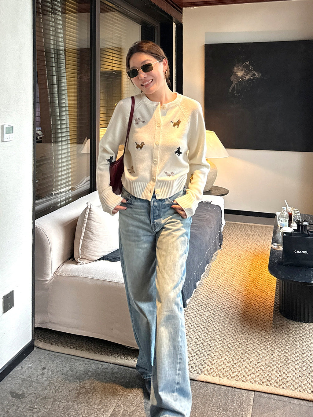 Beaded Embroidery Knit Top Or Cardigan_BDHL8121