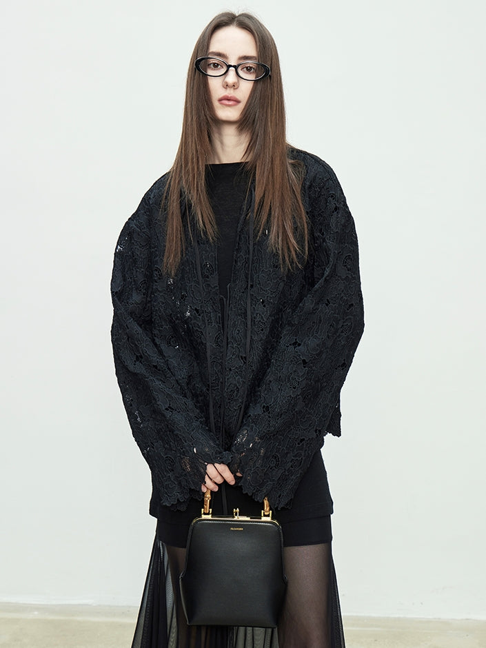 3D Hollow Lace Knit Tops_BDHL7098