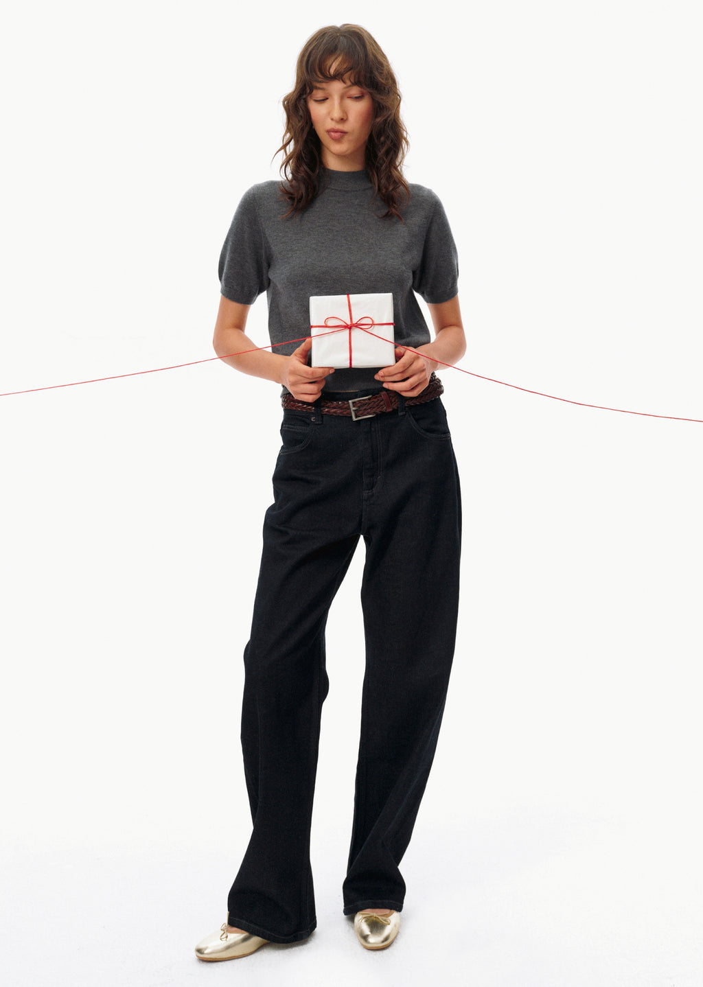 High-Neck Short-Sleeved Knit Tops_BDHL8106