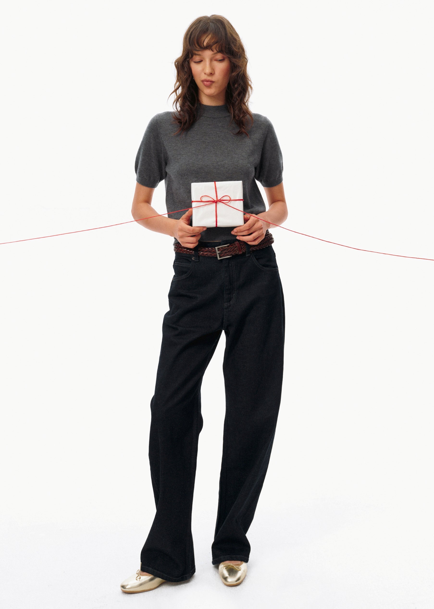 High-Neck Short-Sleeved Knit Tops_BDHL8106