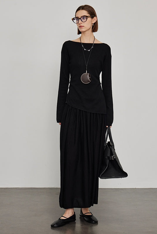 Knitted Slit Tops or Pleated Skirt_BDHL6450