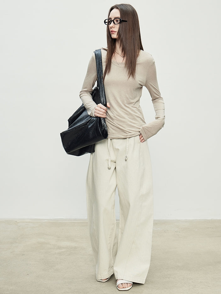 Faux Two-Piece Round Neck Tops_BDHL7090