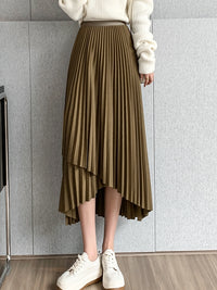 Irregular A-Line Pleated Skirt_BDHL7219