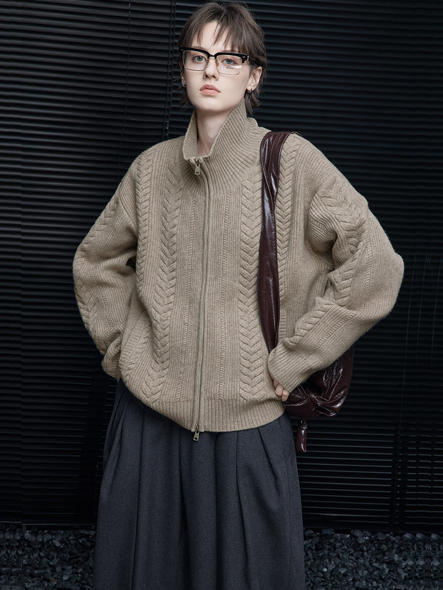 Double-Zip Knit Cardigan_BDHL7878