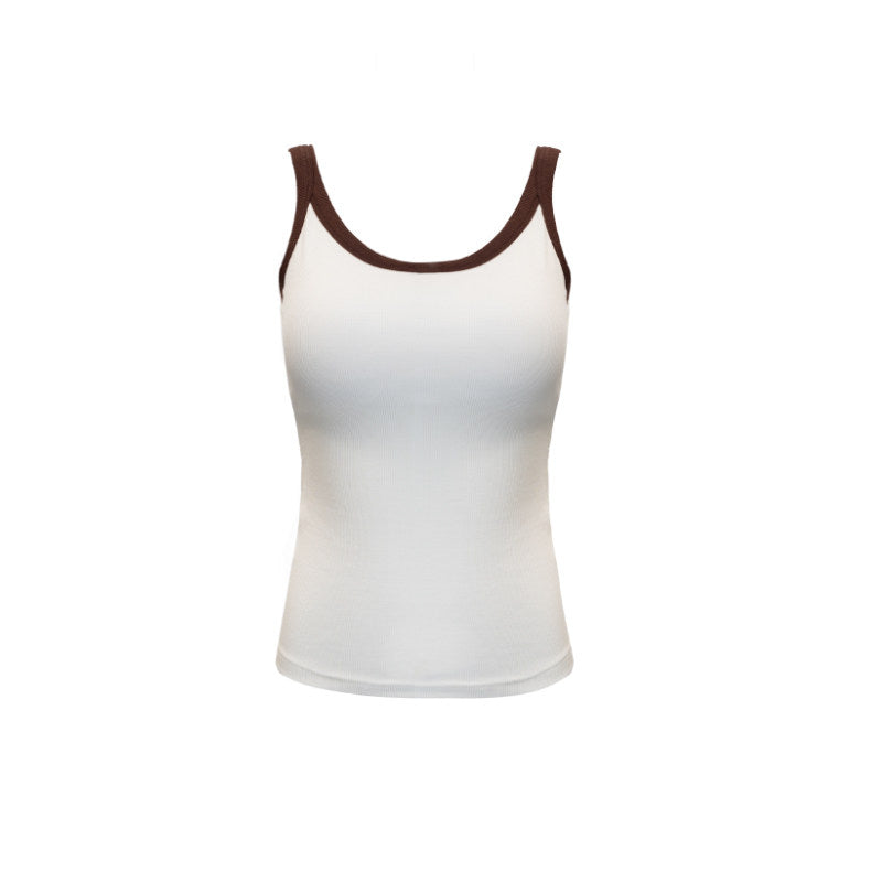 Color Block Ribbed Silk Blend Cami Vest_BDHL8270