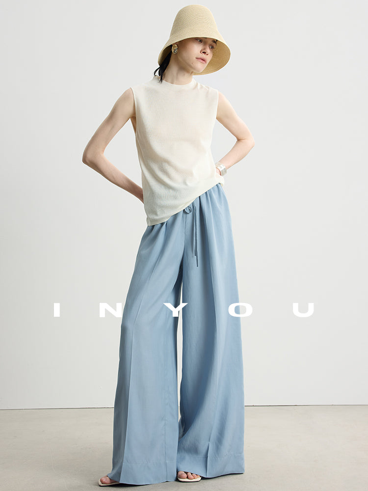 Round Neck Slim Sleeveless Tops_BDHL7484