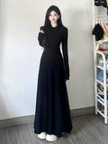 Waist-Cinching Long-Sleeved Dress_BDHL7833