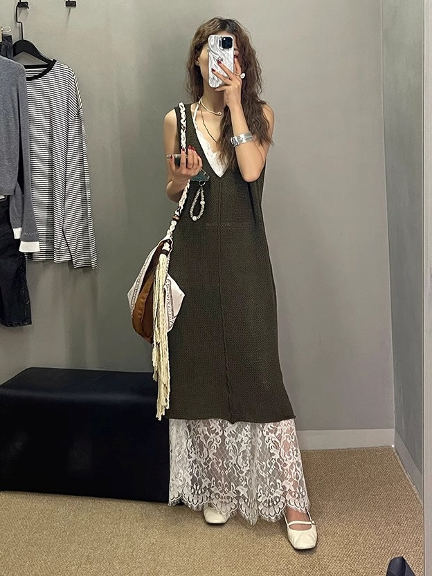 Mesh Sleeveless Dress_BDHL7405