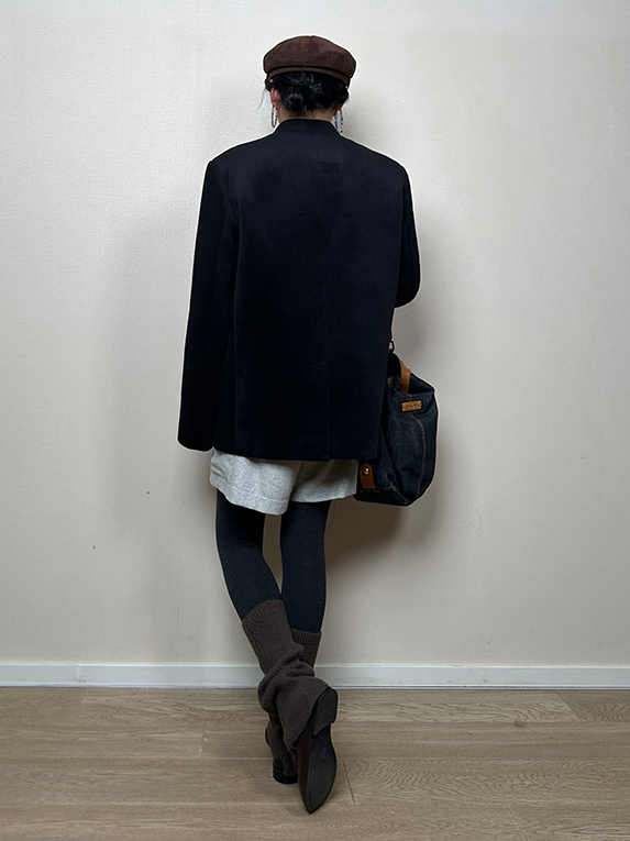 Loose Small V-Neck Coat_BDHL6795