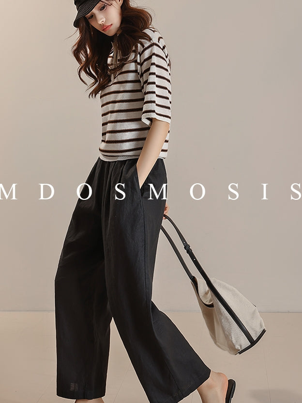 Waist Drawstring Wide Pants_BDHL7511