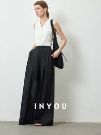 High Waist Draped Mop Pants_BDHL6150