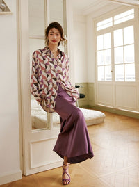 Purple Slim Long Skirt_BDHL6014