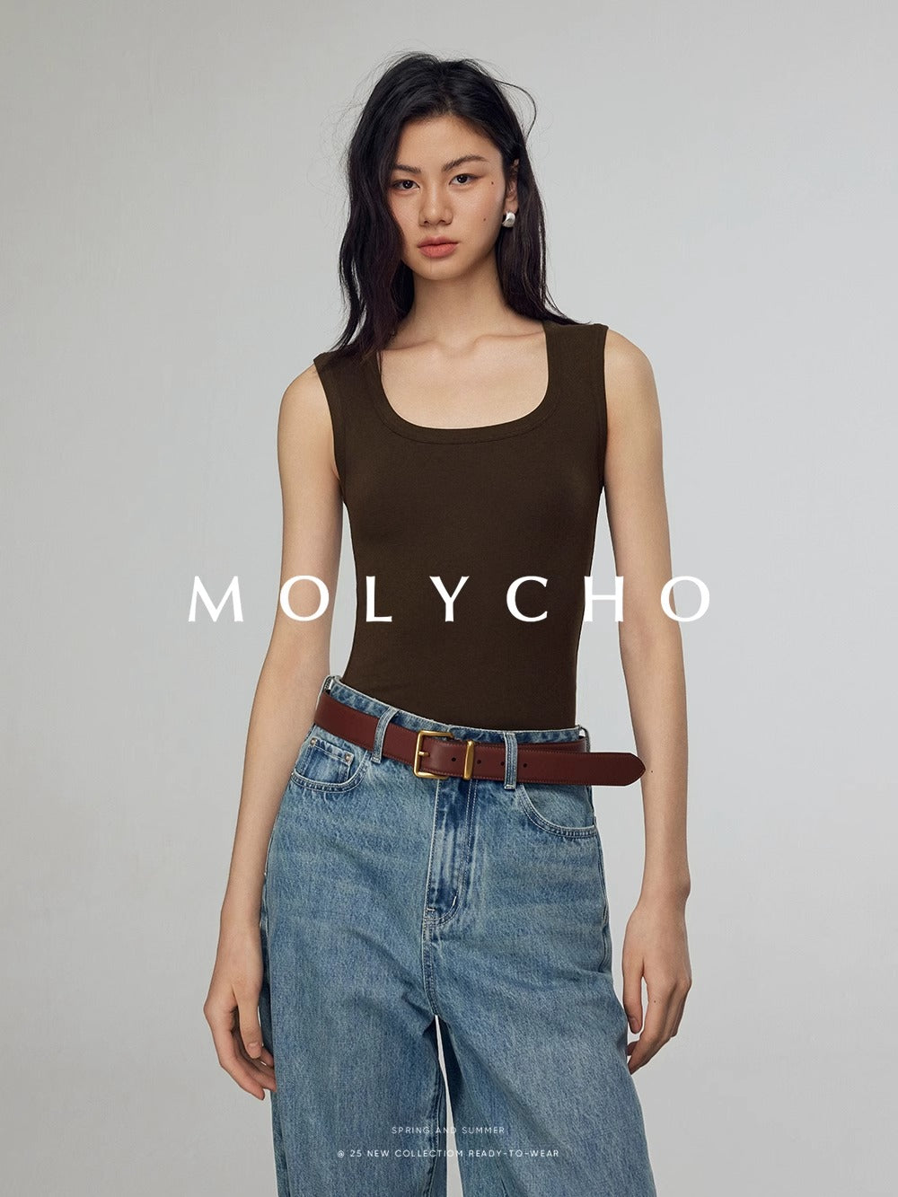 Wide Strap Sleeveless Tops_BDHL7412