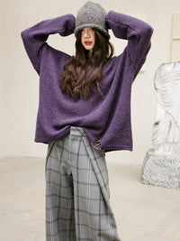 Relaxed Tucked Chequered Pants_BDHL6749