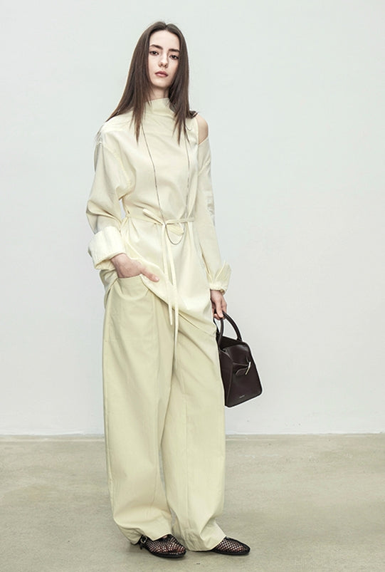 Simple Design Wide Pants_BDHL7103