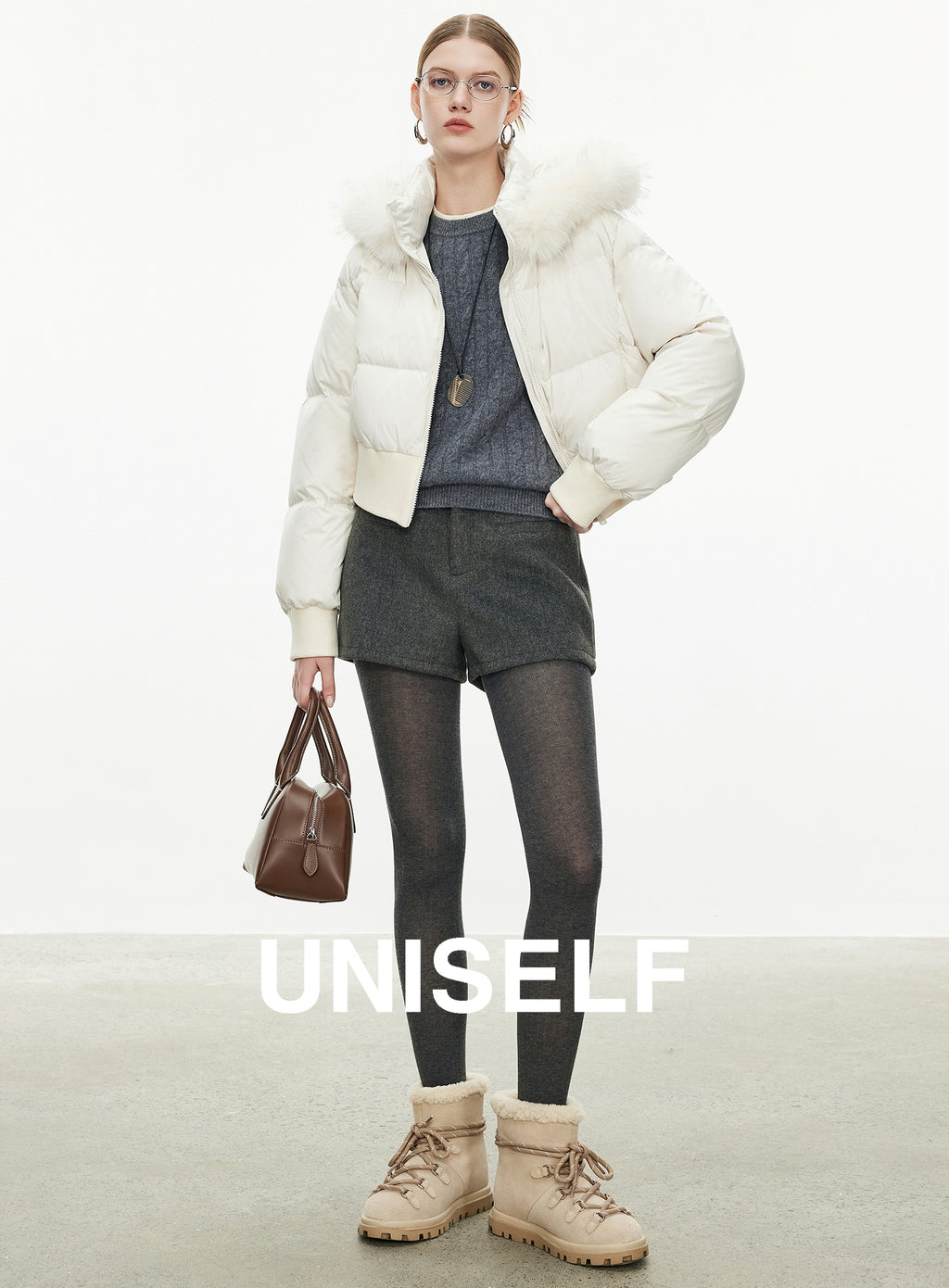 Fur Collar Hooded Down Jacket_BDHL7974