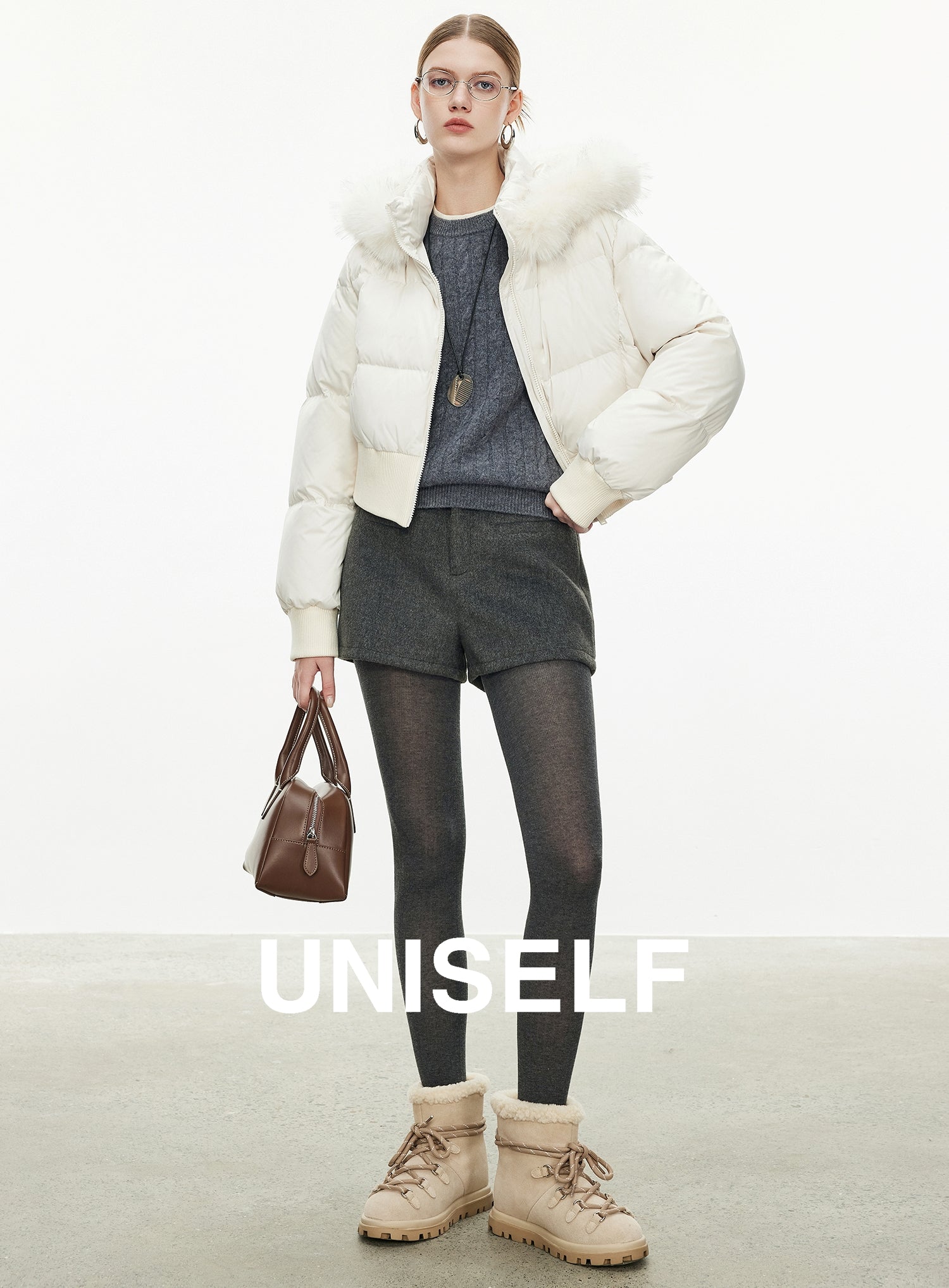 Fur Collar Hooded Down Jacket_BDHL7974