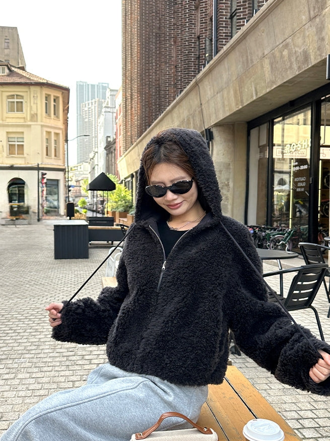 Hooded Zip-Up Short Jacket_BDHL8046