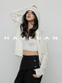 Hooded Sheer Knitted Cardigan_BDHL7058