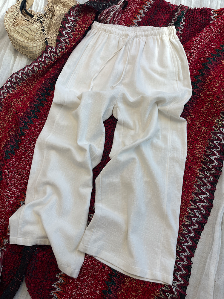 Elasticated Waist Wide Pants_BDHL7546