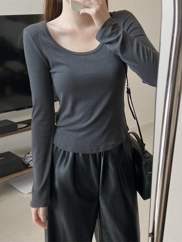 Black PU Leather Straight Pants_BDHL6764