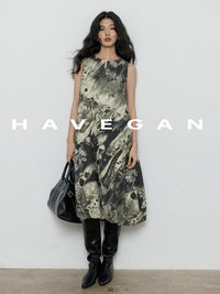 Printed Hemline Design Dress_BDHL7057