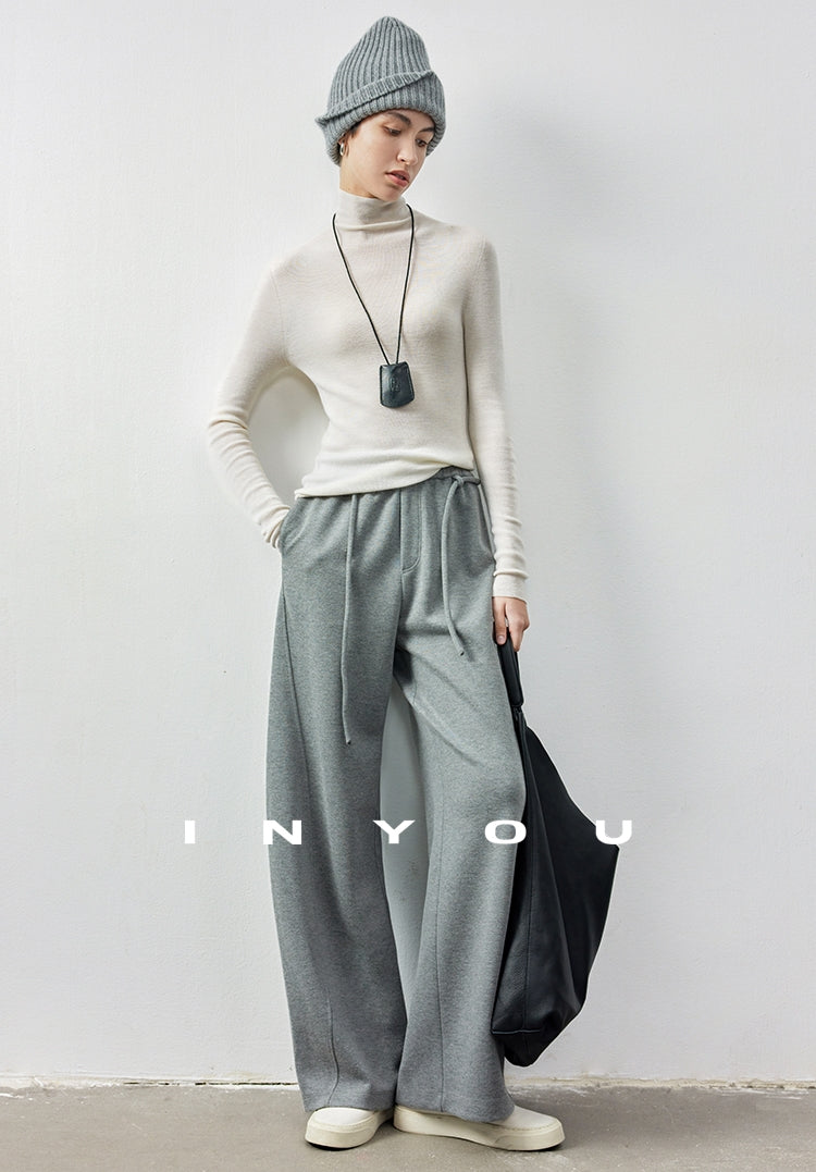 Straight Wide Knit Pants_BDHL6902