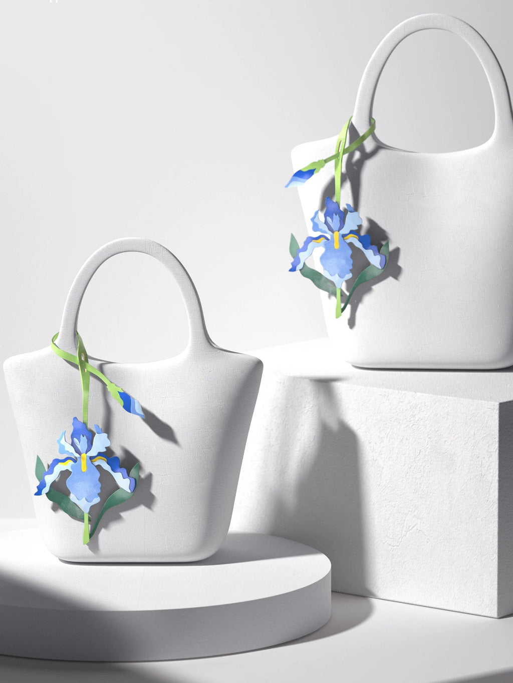 Blue Iris Leather Bag Charm_BDHL8428
