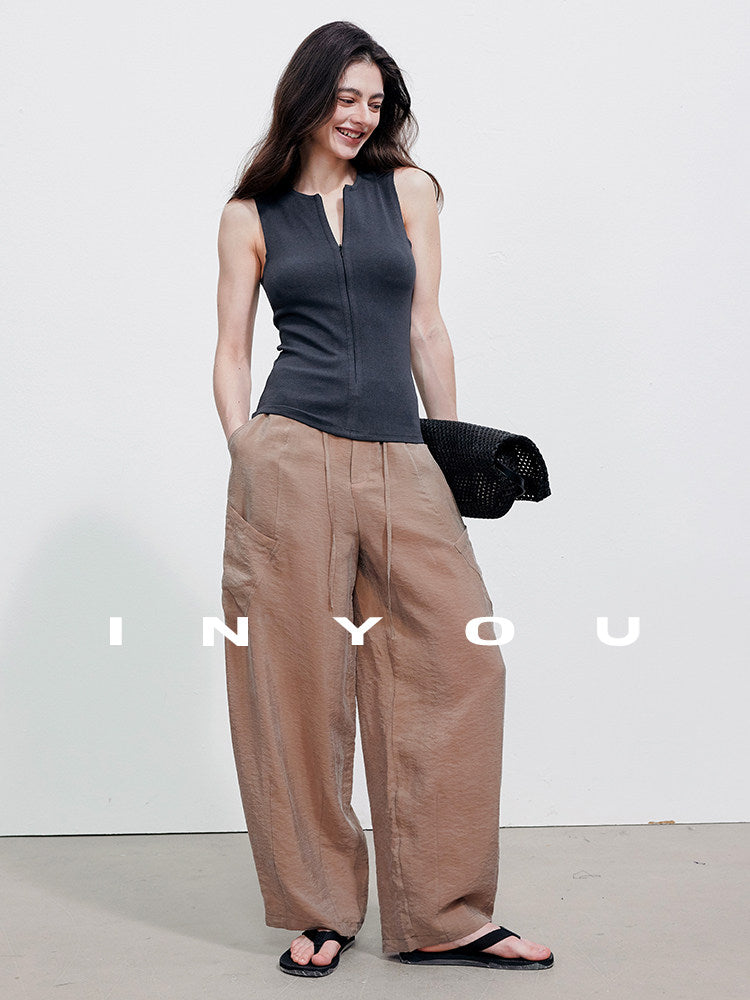 Sleeveless Zip Tank Top_BDHL8389