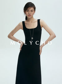 Square Neck Sleeveless Dress_BDHL7397