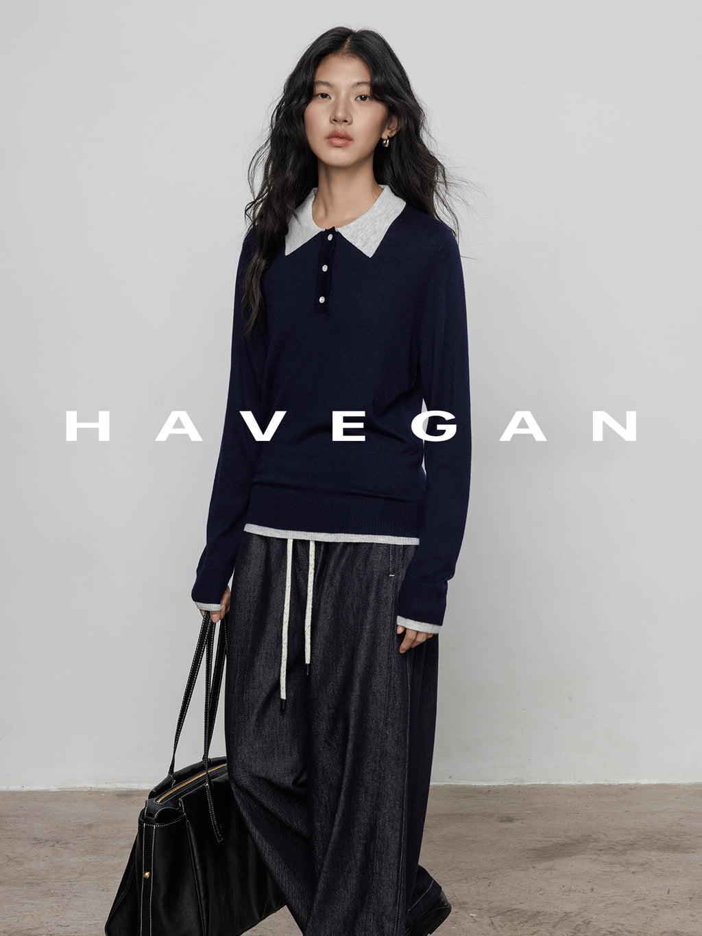 Wash-Finished Denim Wide-Leg Pants_BDHL7695