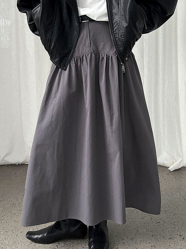 High-Waisted 3D Pleated Skirt_BDHL8043