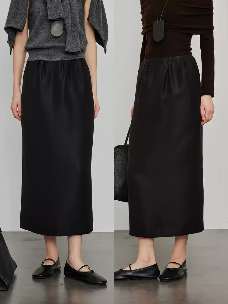 Slim Straight Slit Long Skirt_BDHL6464