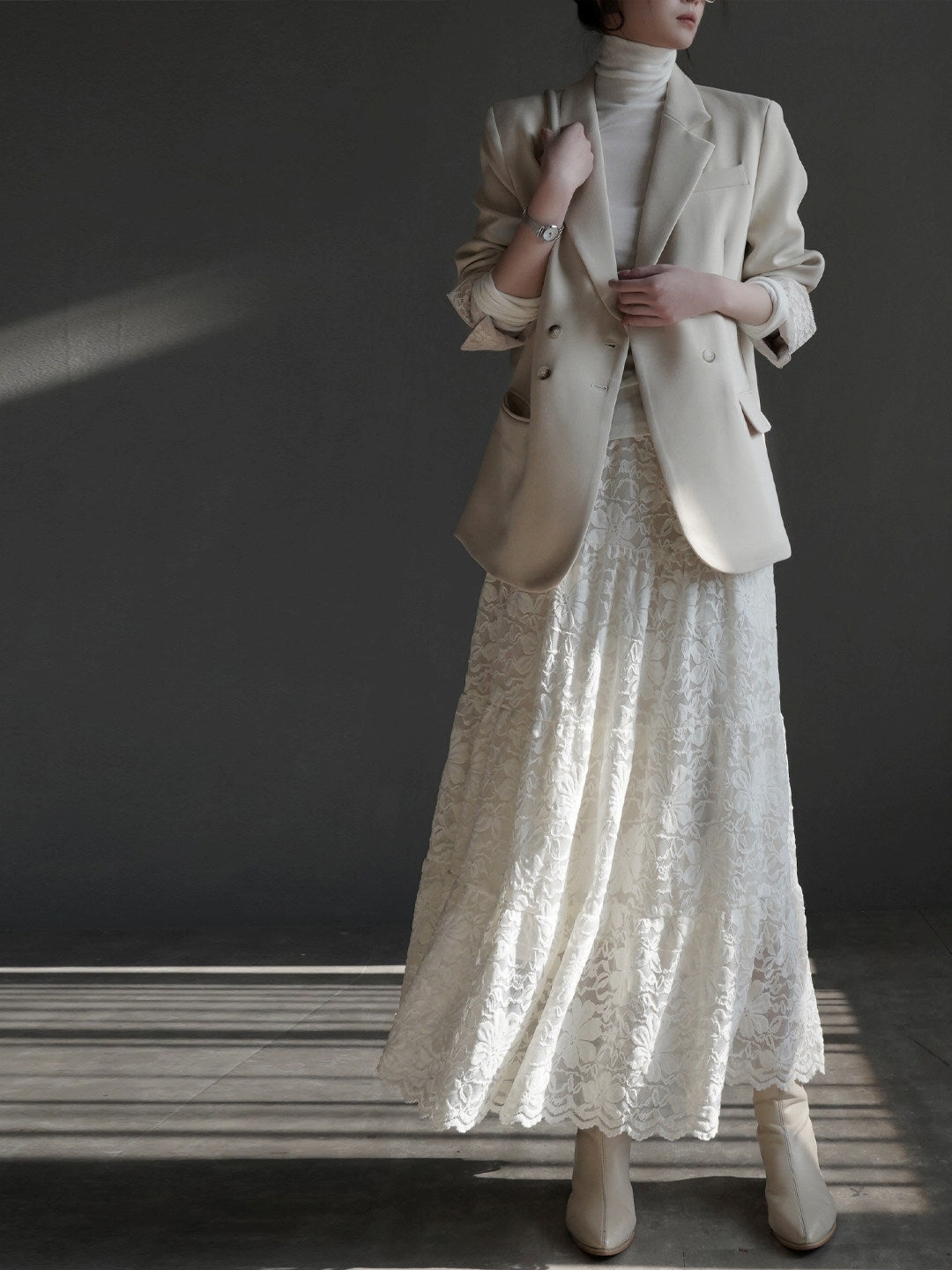 Embroidered Lace Skirt_BDHL8162