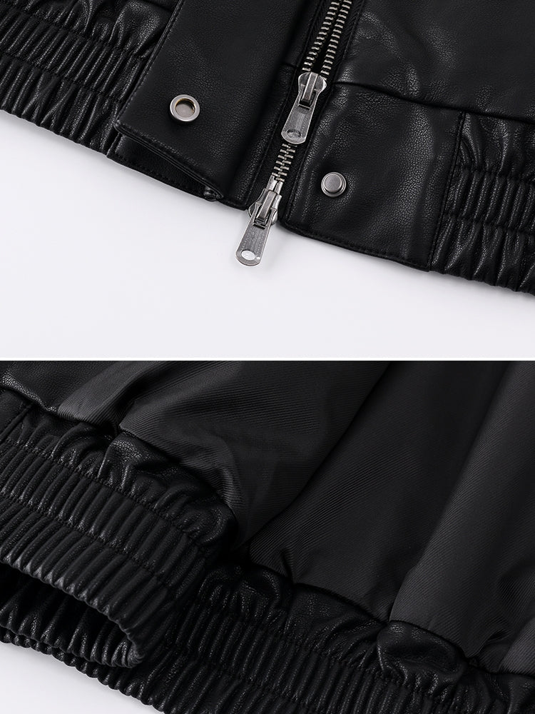 Long-Sleeved Leather Jacket_BDHL7709