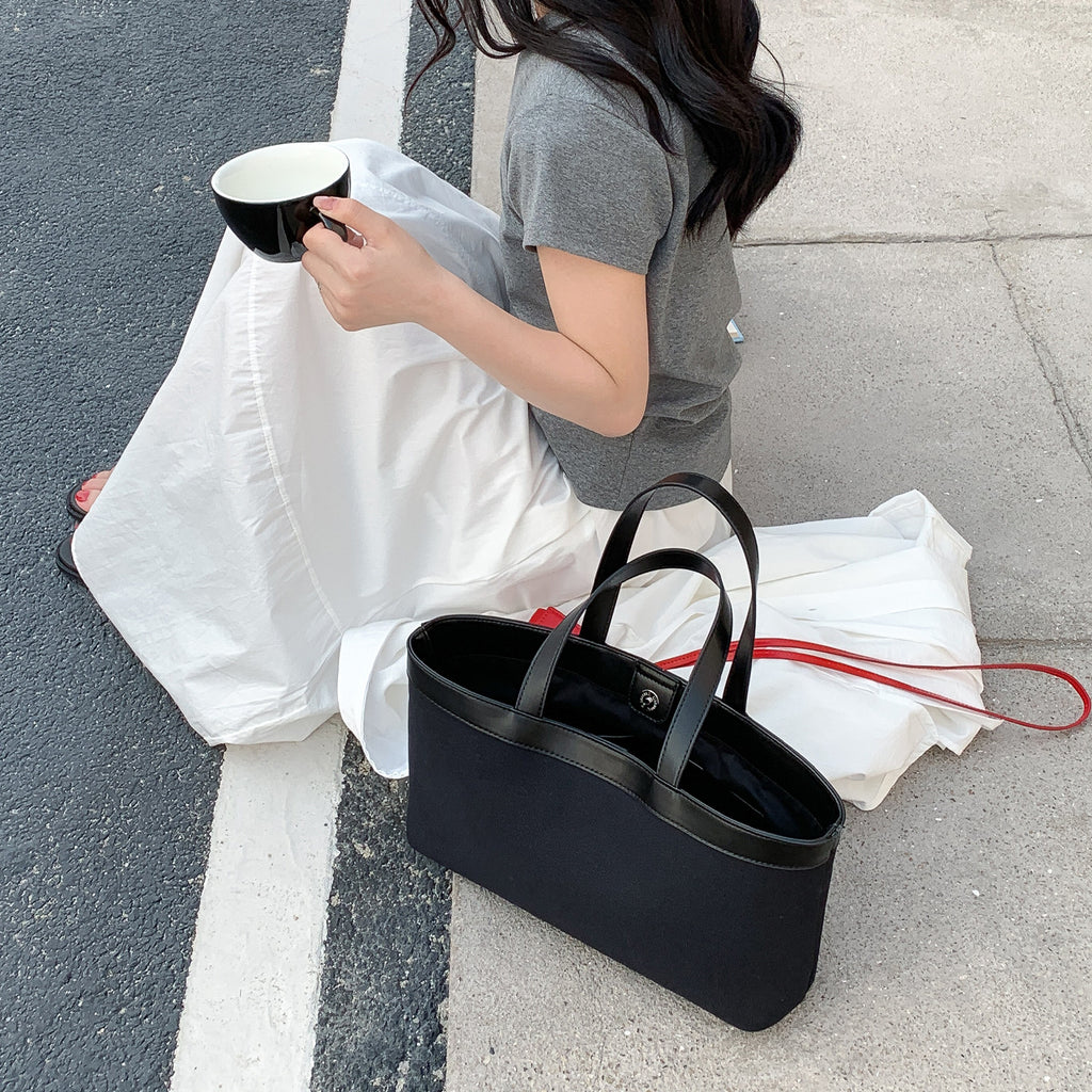 Canvas Spliced Tote Bag_BDHL8194