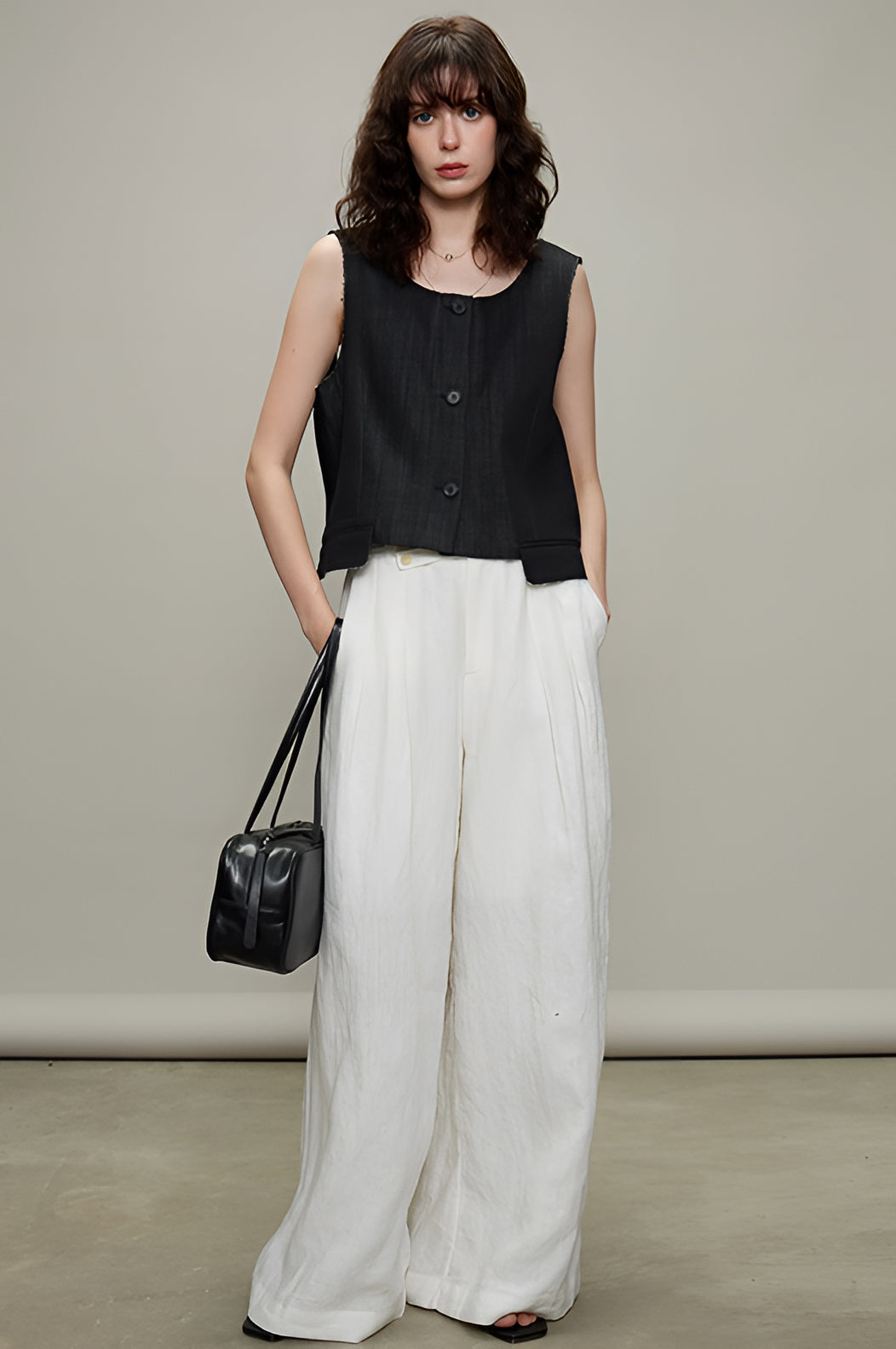 Thin Long-Sleeved Shirts & Wide Pants_BDHL6329