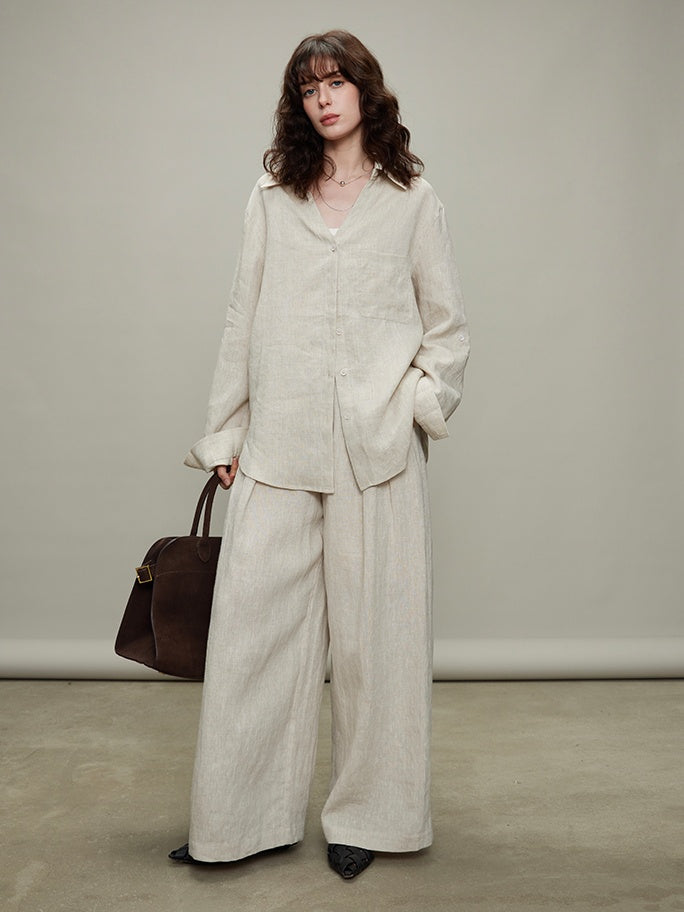 Thin Long-Sleeved Shirts & Wide Pants_BDHL6329