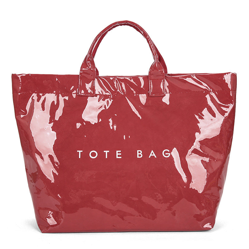 Retro Waterproof Patent Tote Bag_BDHL8200