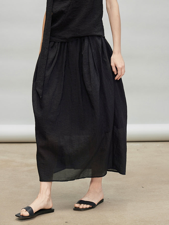 Ribbon Tie Sleeveless Tops Or Bud Skirt_BDHL7331